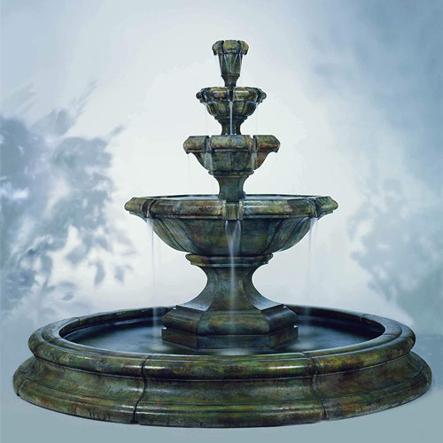 Grande Kensington Three Tier Fountain in Toscana Pool