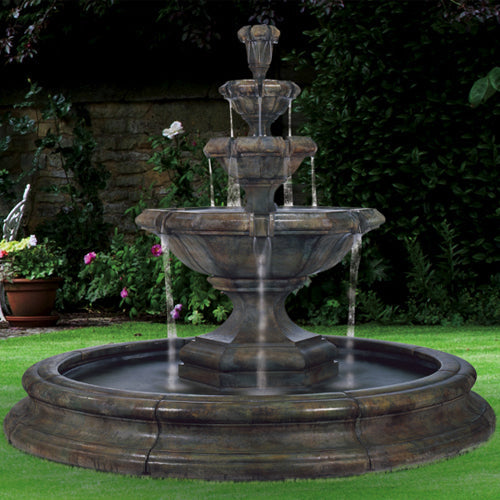 Grande Kensington Three Tier Fountain in Toscana Pool