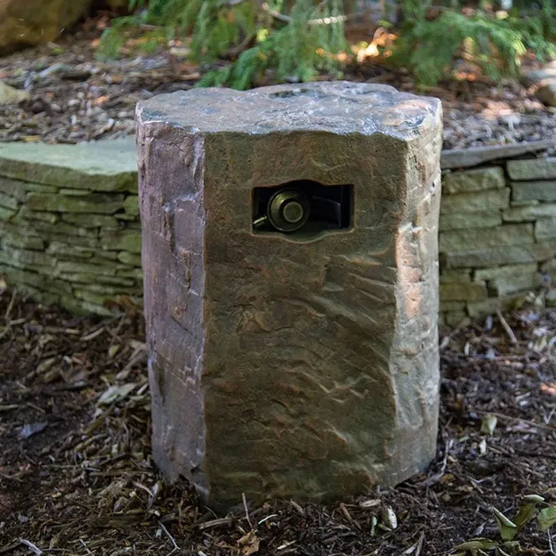 Decorative cover for propane tank with a faux stone finish