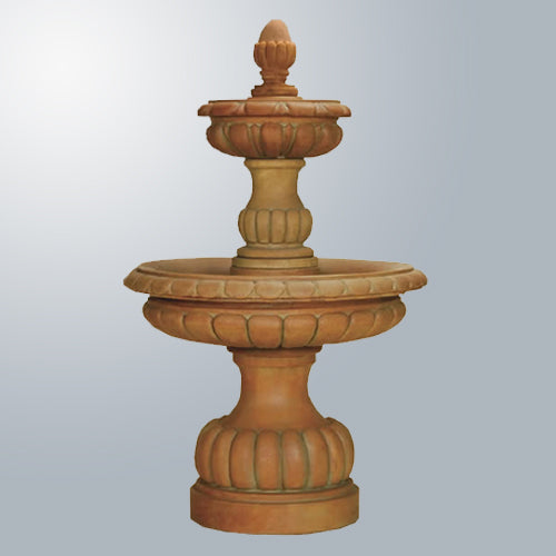 Two tier outdoor water fountain
