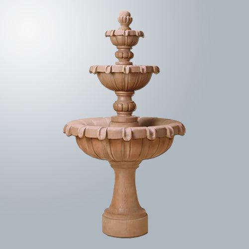 Three tier outdoor water fountain