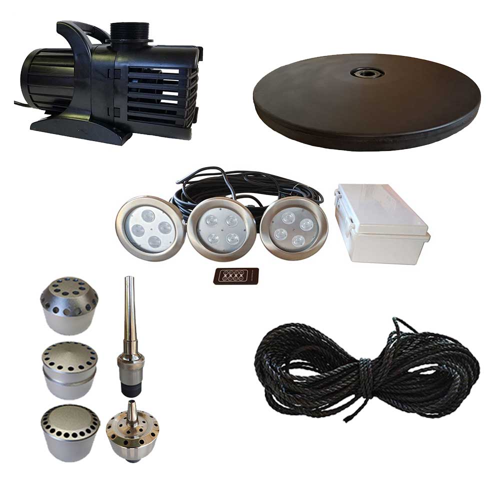 Pond Select Classic Series 1.5 HP Pond Fountain, 5 Spray Patterns – 115V