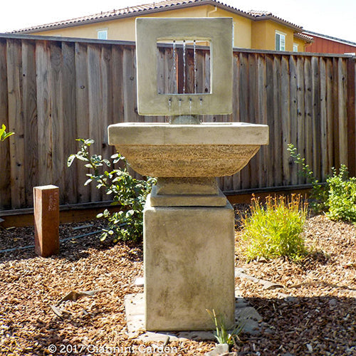 Tall contemporary square outdoor water feature