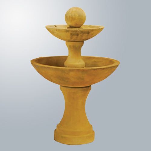 Two tier fountain with spillways