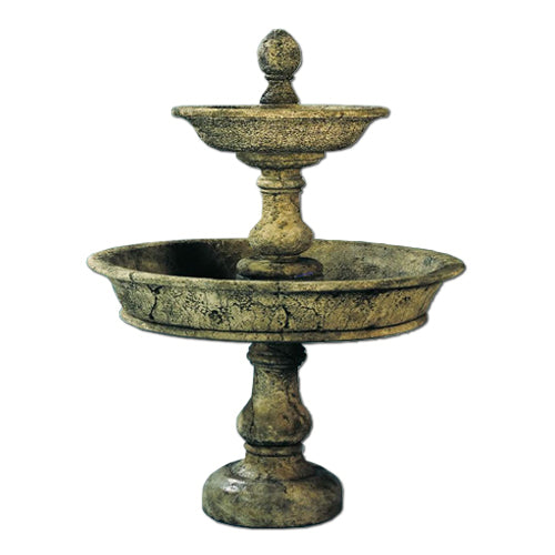 Two tier outdoor water fountain for garden or patio