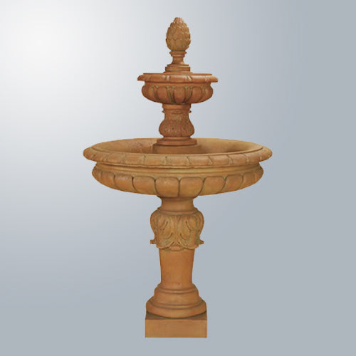 Two tier outdoor water fountain for garden or patio