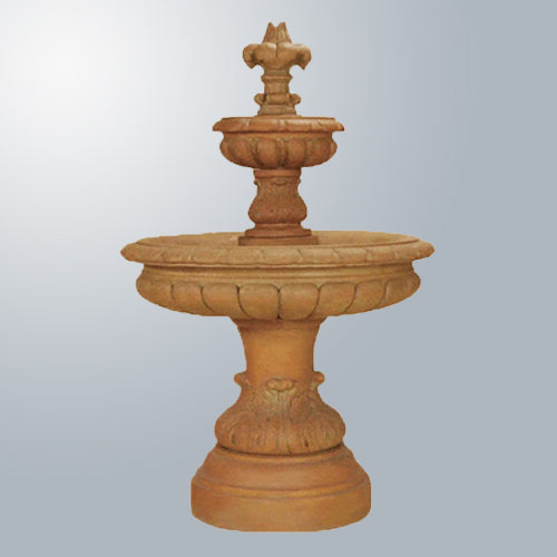 Two tier outdoor water fountain