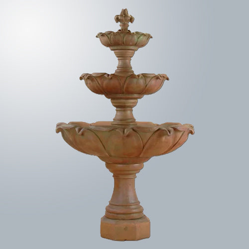 Three tier outdoor water fountain