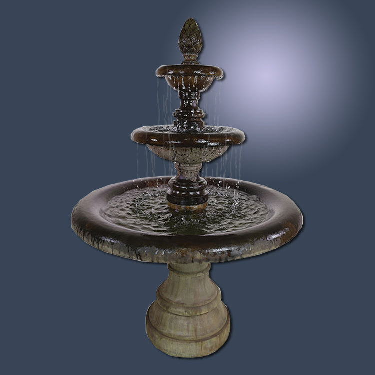 Three tier outdoor water fountain