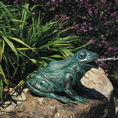 Brass frog garden accent statue