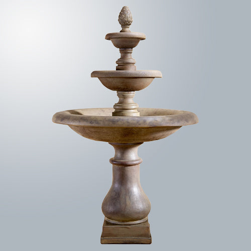 Three tier outdoor water fountain with short spacers