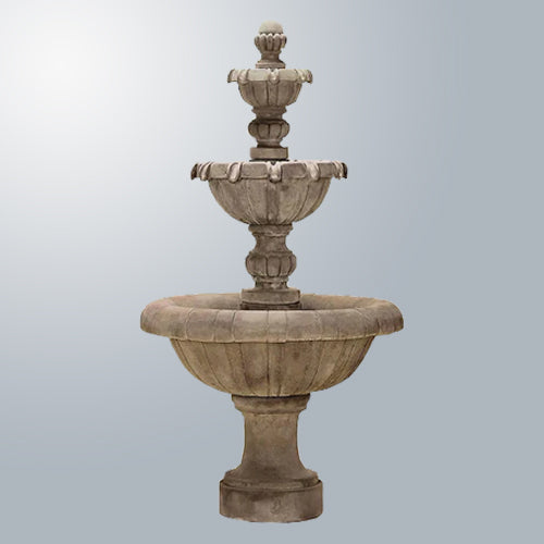 Image of a three tier outdoor water fountain.