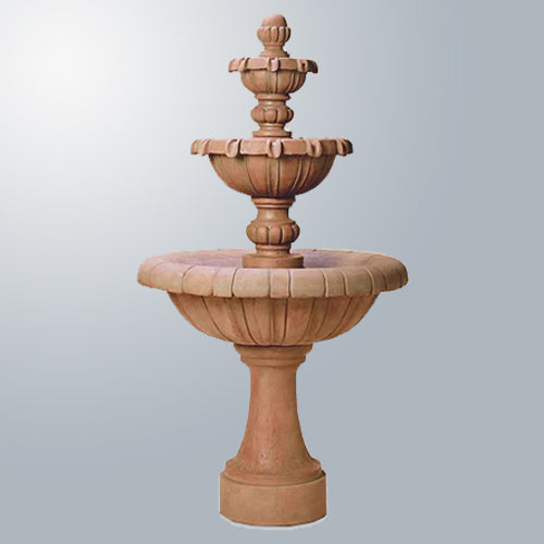 Image of a tall three tier outdoor water fountain