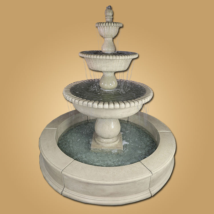 Three tier easy pond fountain