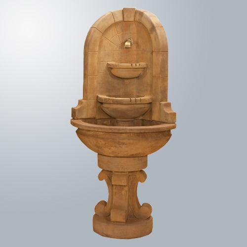 Corner fountain with bronze spout