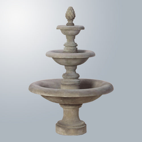 Image of a three tier outdoor water fountain.
