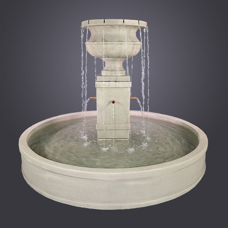 Piazza Aventino pond fountain with copper spouts