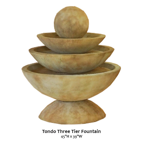 Three tier outdoor water fountain