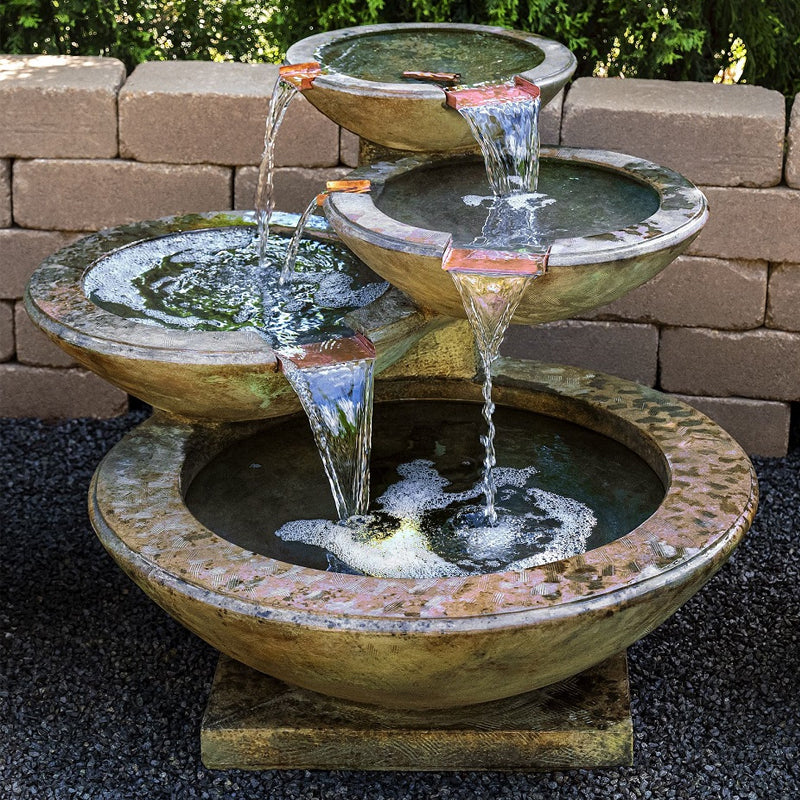 Image of a tiered outdoor water feature.