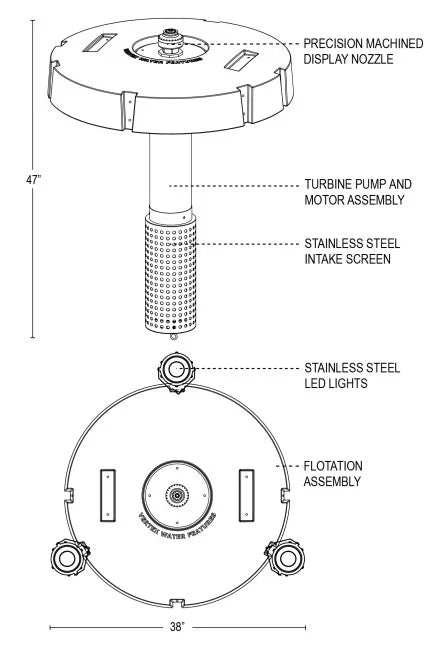 Vertex Vertical Two Tier Pond Fountain