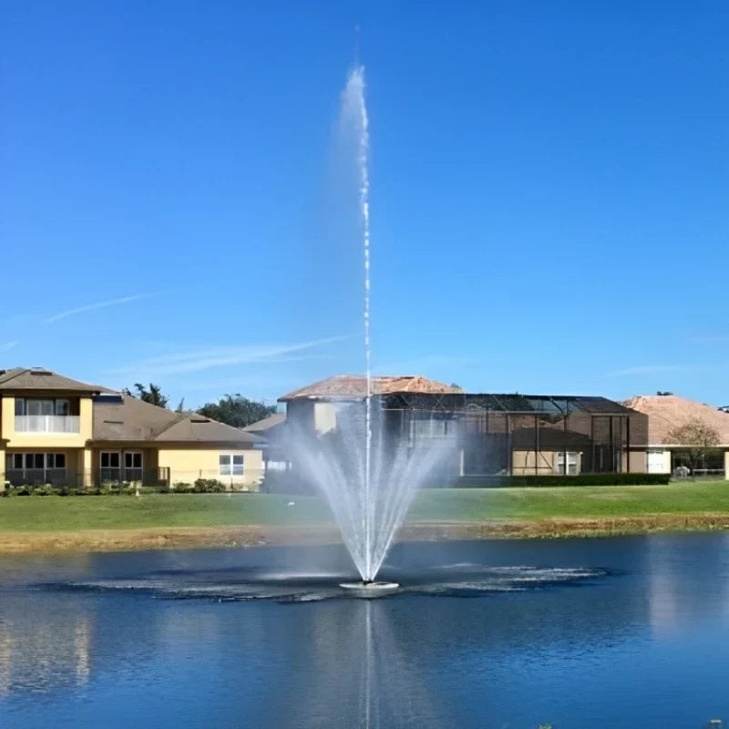 Two tier pond fountain for vertical water display