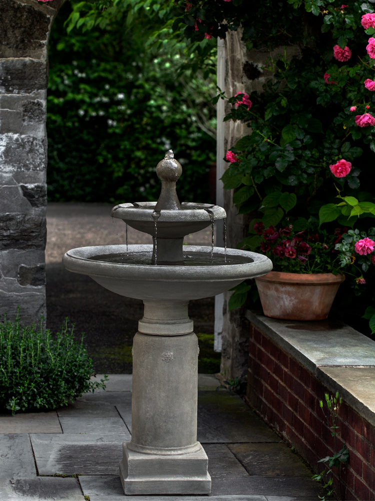 Two tier garden fountain for outdoor decor