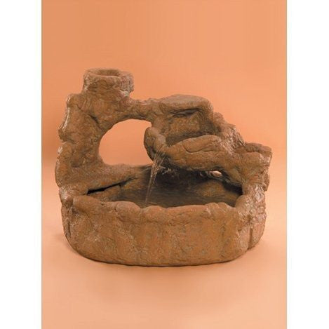 Small cast stone outdoor fountain