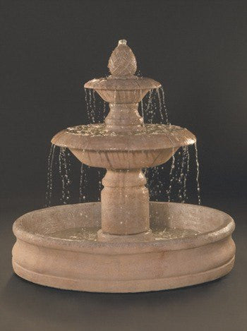 Two tier outdoor fountain with 55 inch basin