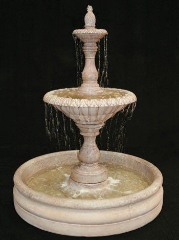 Tiered garden fountain with 46 inch basin