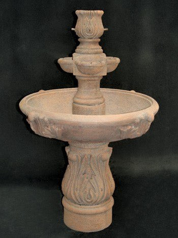 Tiered garden water fountain with cobra pedestal base