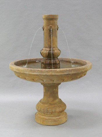 Cast stone garden fountain with pool