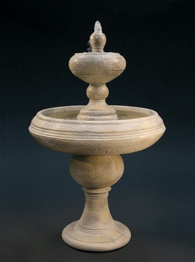 Tall two tier outdoor water feature