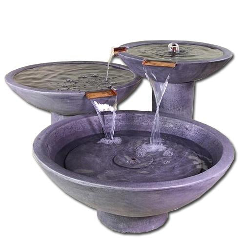 Image of a fountain designed for outdoor spaces.