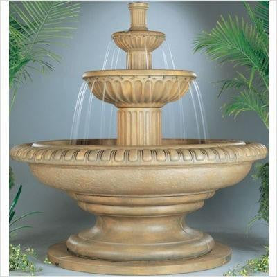 Large outdoor fountain with fluted design
