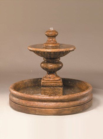 Outdoor water fountain with 46 inch basin