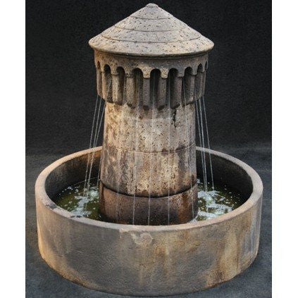 Small cast stone outdoor water feature