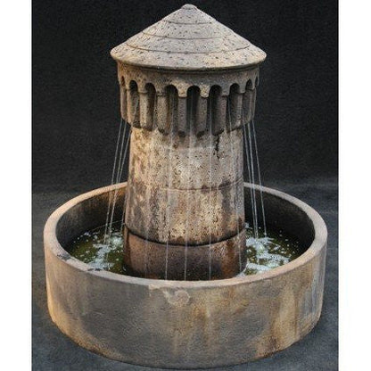 Small cast stone outdoor water feature