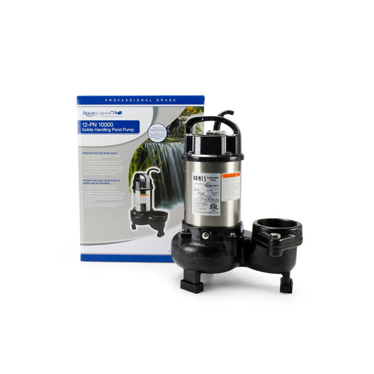 Solids handling pond pump for water features