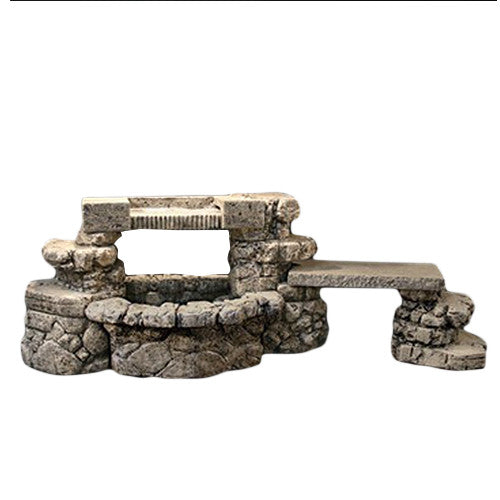 Outdoor water fountain with bench, Rainbow Falls design