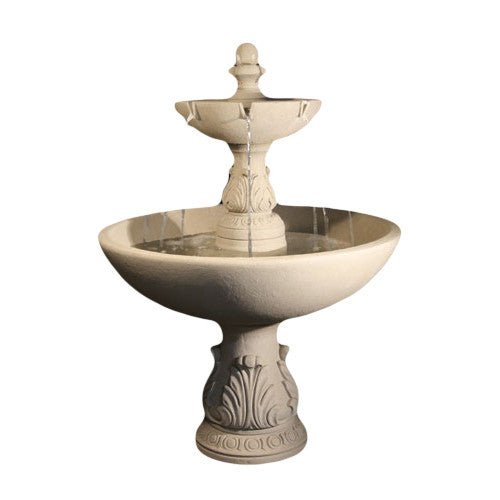 Cast stone garden fountain for outdoor decor