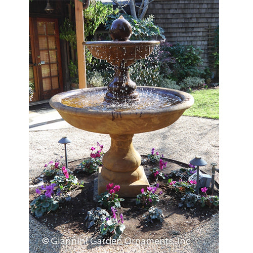 Image of a two tier outdoor water fountain