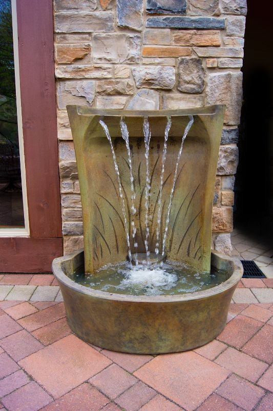 Cast stone outdoor water feature