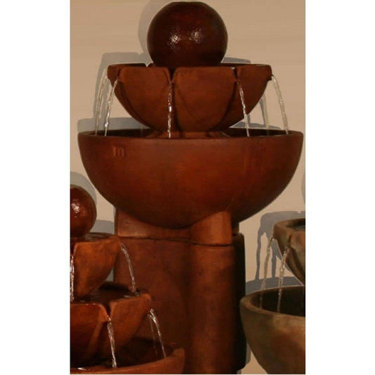 Large stone fountain with sphere vessels on a pedestal