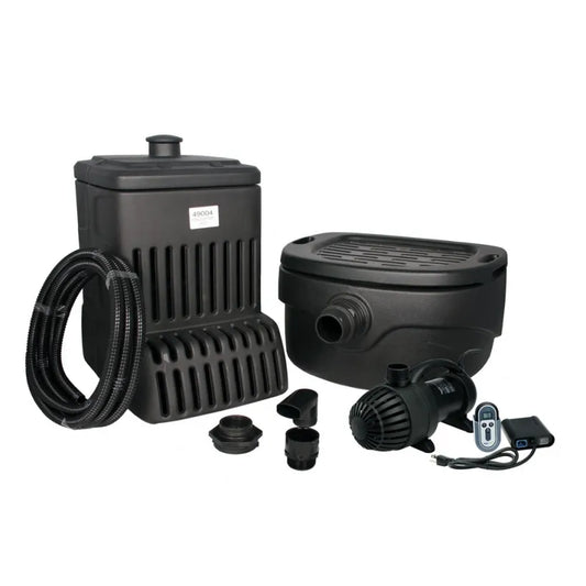 Kit for adding a fountain to a rainwater harvesting system
