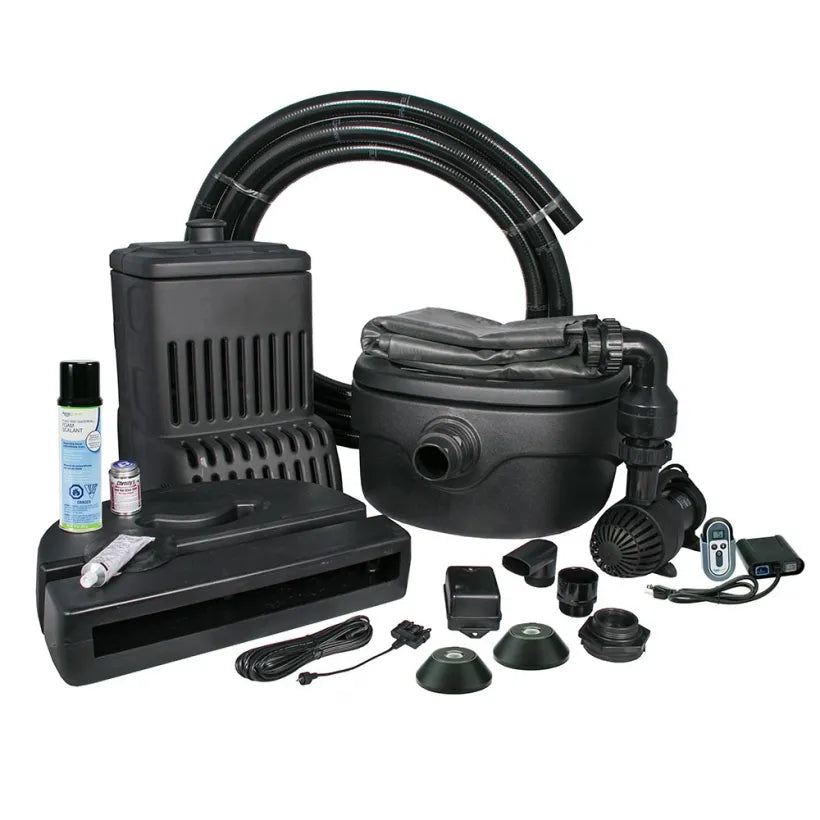 Kit for adding a pondless waterfall to a rainwater harvesting system