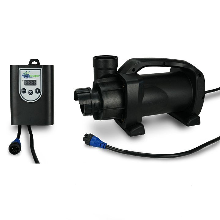 Adjustable flow pond pump for water features