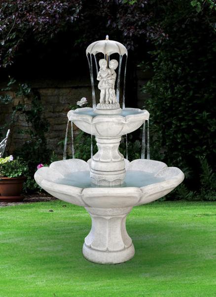Tiered garden fountain for outdoor decor
