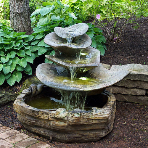 Large leaf shaped outdoor water feature