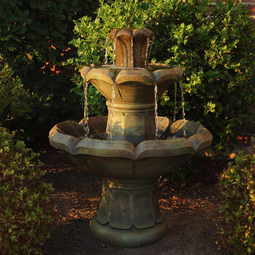 Two tier outdoor water feature