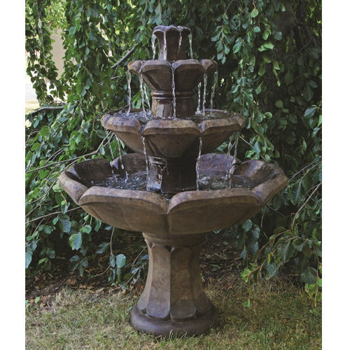 Three tier outdoor water fountain